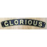 'Glorious' cast name plate from original plate