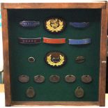 Small display of badges, cap badges (BR) LMS long service award,