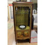 A late 20th Century French style display cabinet, ormolu mounted,