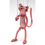 Pelham: An unboxed 'Pink Panther' puppet, wooden body with felt arms and legs.