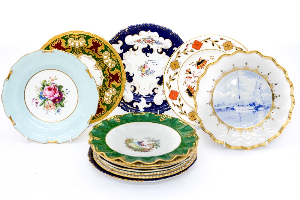 A collection of early 20th Century Crown Derby sandwich and dessert plates,