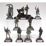 A collection of nine British WW2 and one Gulf War model Soldiers in Pewter.