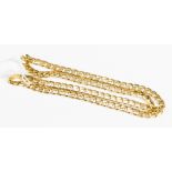 A gold 18ct heavy link chain 51.