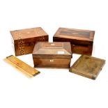 Three 19th Century wooden boxes inlaid,