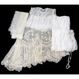 A good lace skirt which has been removed from a wedding dress,