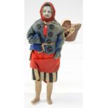 Breton Fisher woman bisque head hand painted doll, dating from circa 1850,