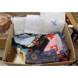 A box of vintage scarves,