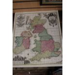 Seutter, A Map of the British Isles, hand coloured, inscribed in Latin, probably 18th Century,