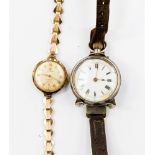 A ladies 9ct gold Cyma wristwatch and strap,