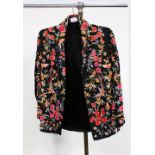 An oriental embroidered jacket, highly decorated with birds,