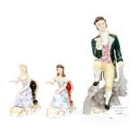 Royal Crown Derby Edward Drew 'Beau Brummell' with Edward Drew 'Juliet', pair,