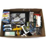 One box of assorted RAF and mixed, planes, Corgi, Michelin Man, Matchbox etc.