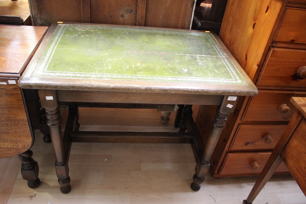 Victorian oak library table,