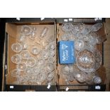 Two boxes of assorted cut glass including Tutbury Crystal (some boxed) Webb Corbett,