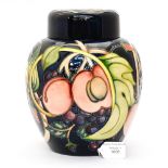 A Moorcroft Peach and Fig pattern ginger jar and cover,
