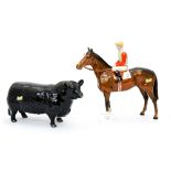 A Beswick Racehorse with jockey up (No.