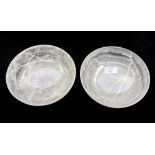 Pair of agate/rock crystal shallow bowls