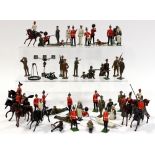 Britains: A collection of three small boxes of early Britains and other World War I, lead figures.