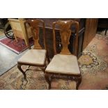 A pair of Queen Anne style side chairs,