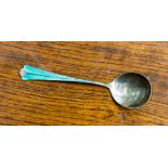 David Andersen, a Norwegian silver and enamelled caddy or preserve spoon,