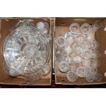 A large collection of cut-glass to include decanters, bowls,