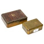 Two brass cigarette boxes