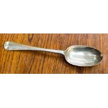 George II silver rat tail tablespoon, struck RP three times, gross weight approximately 58.