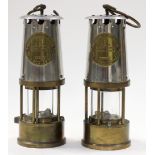 Pair of miners Davy lanterns