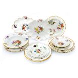 An early 19th Century Derby part dinner service, hand painted,