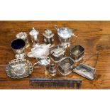 Various mustard pots and cruet items,