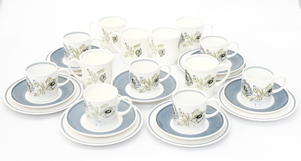 Suzy Cooper "Glen Mist" tea/coffee set comprising of seven saucers, six tea plates,