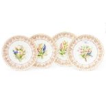 Four Derby dessert plates, circa 1930,