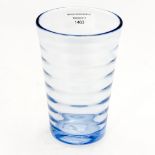 Stevens & Williams Optic ribbed blue glass vase