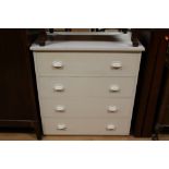 An early 20th Century white painted chest of drawers,