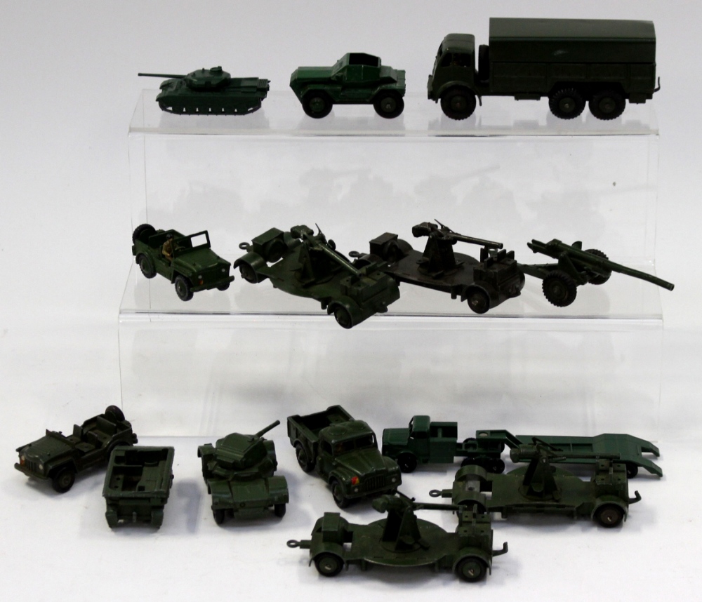A collection of unboxed Dinky Military vehicles various.