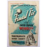 Derby County Memorabilia: A 1946 FA Cup Final programme dated 27th April 1946,
