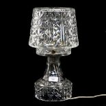 A late 1950s cut glass table lamp (af)