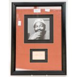 A Marvin Gaye framed photograph and autograph,