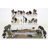 Britains: A collection of Britains zoo animals dating to circa 1942 to include: crocodiles,
