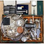 A large collection of silver plate, to include cutlery,