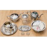 Eleven items of silver plate