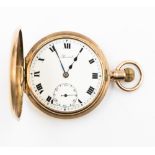 A 9ct gold Record full hunter pocket watch crwon winding,