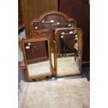 Three various mirrors, comprising one Victorian dressing table mirror,