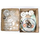 A parcel lot to include early 19th Century glass, 20th Century glass, EPNS, blue glass cake stand,