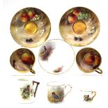 A Royal Worcester cabinet cup and saucer,