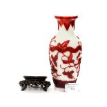 A 20th Century Peking cameo glass baluster vase,