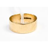 A 9ct gold wedding band, width approximately 7.5mm, ring size S, total gross weight approximately 4.