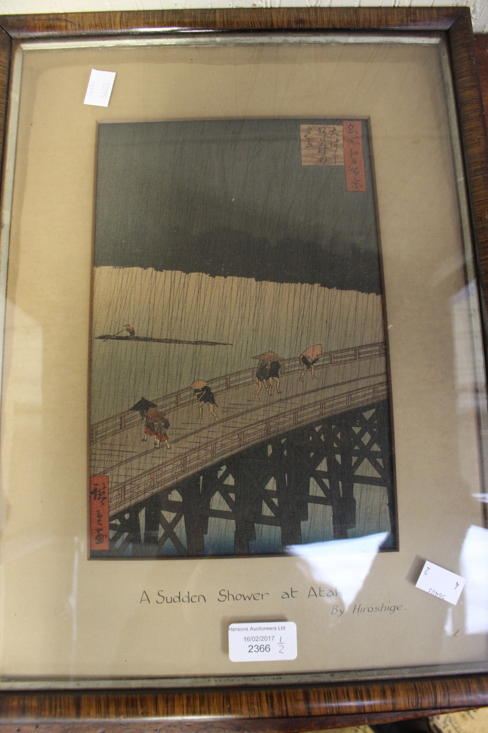 Two Japanese block prints by Hirohige, signed,