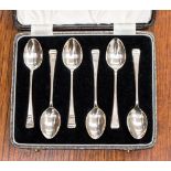 Silver teaspoons, cased, Birmingham 1939,