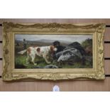 Thomas Blinks, oil on canvas, depicting gun dogs, signed to lower right,